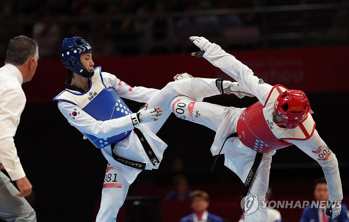 [아시안게임] 태권도 간판 장준, 남자 58㎏급 금메달…전 경기 2-0 완승(종합2보)