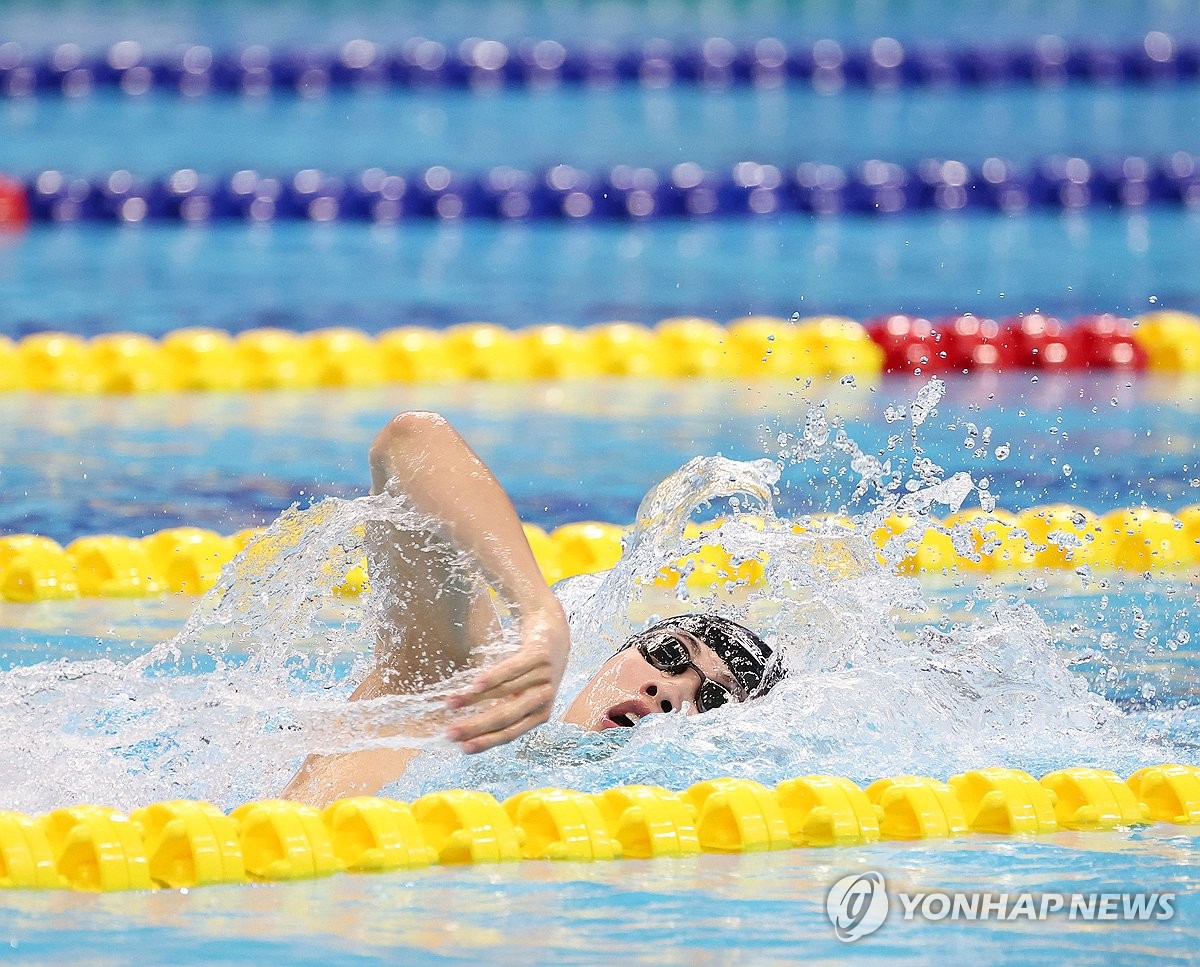 [1보] 황선우, 아시안게임 자유형 200ｍ 한국신으로 우승…이호준 3위