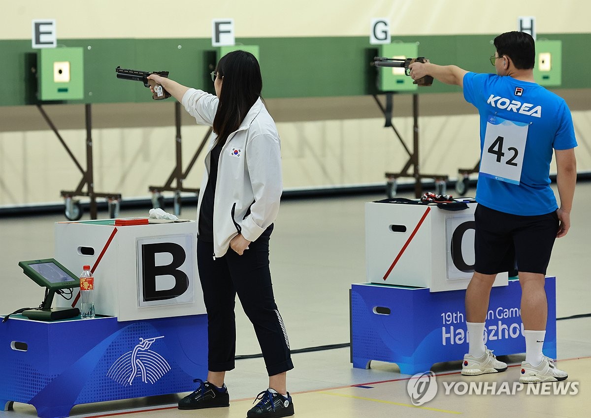 [아시안게임] 사격 이원호-김보미, 혼성 10ｍ 공기권총 동메달(종합)