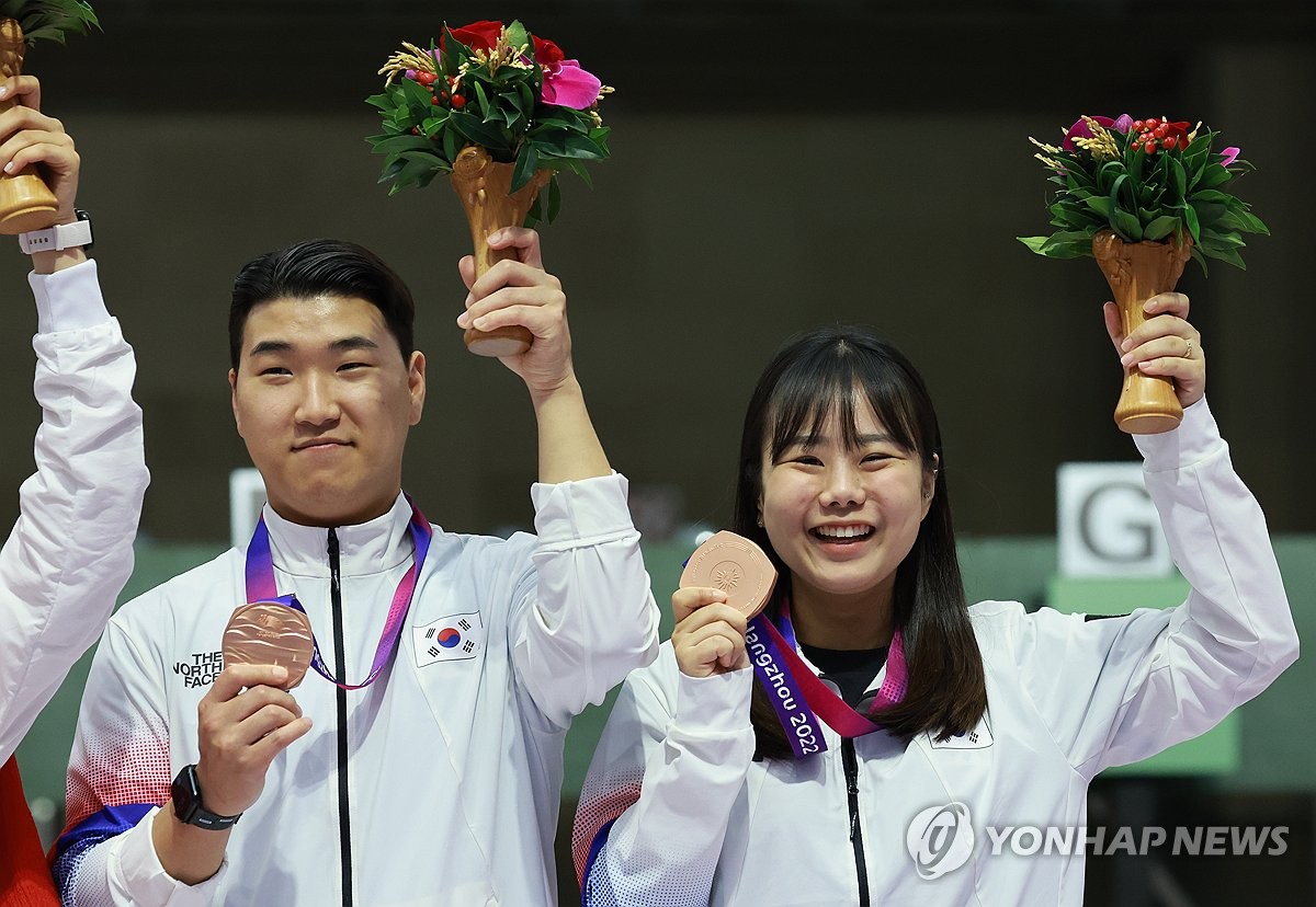 [아시안게임] 사격 이원호-김보미, 혼성 10ｍ 공기권총 동메달(종합)