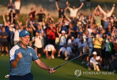 '포섬 싹쓸이' 유럽, 라이더컵 첫날 미국에 완승…5승 3무