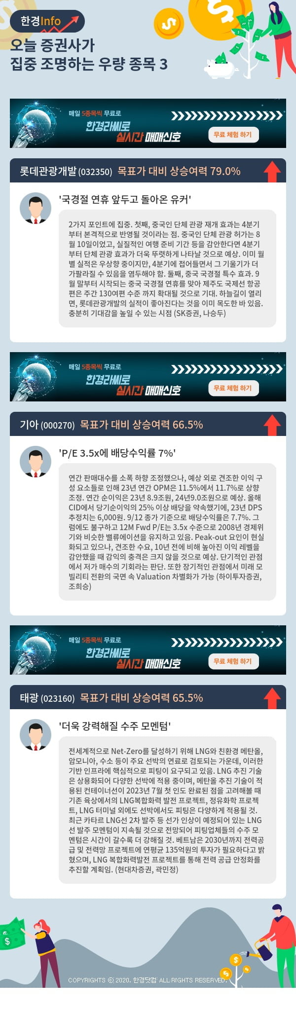 오늘 증권사가 집중 조명하는 우량 종목 3