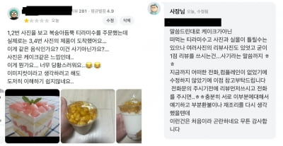 "사진과 다른 디저트 '별점 1개' 줬는데…저 진상인가요?"