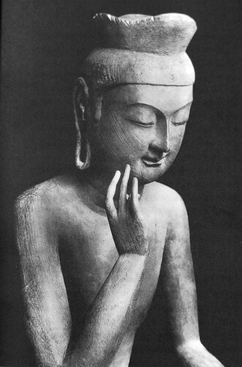 유홍준 교수가 최고로 꼽은 광륭사 목조미륵반가상 사진. 일본 불교문화재 사진가 오가와 세이요가 1925년 촬영했다.