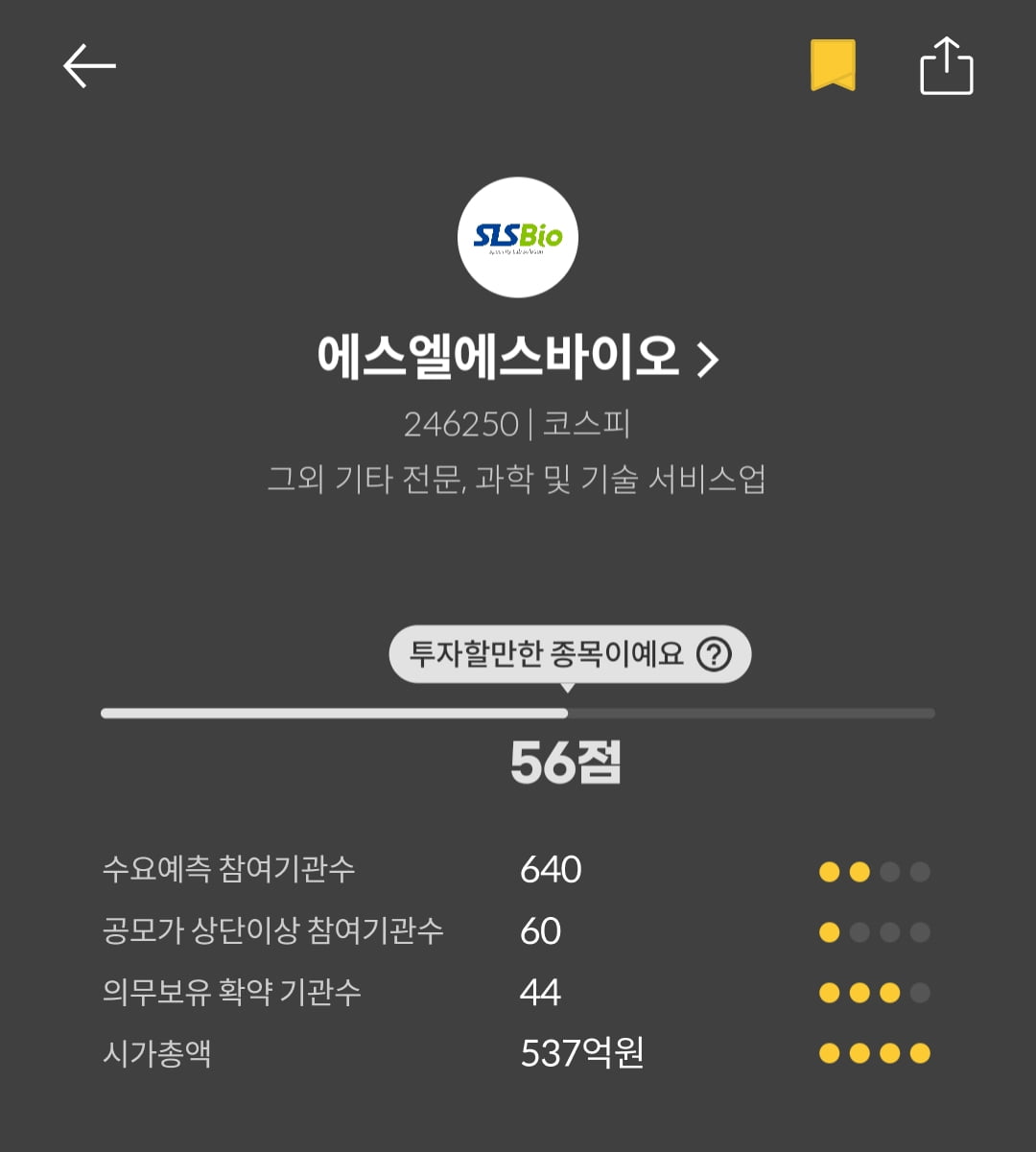 [마켓PRO]청약할까말까 : 에스엘에스바이오, 손실확률 20%