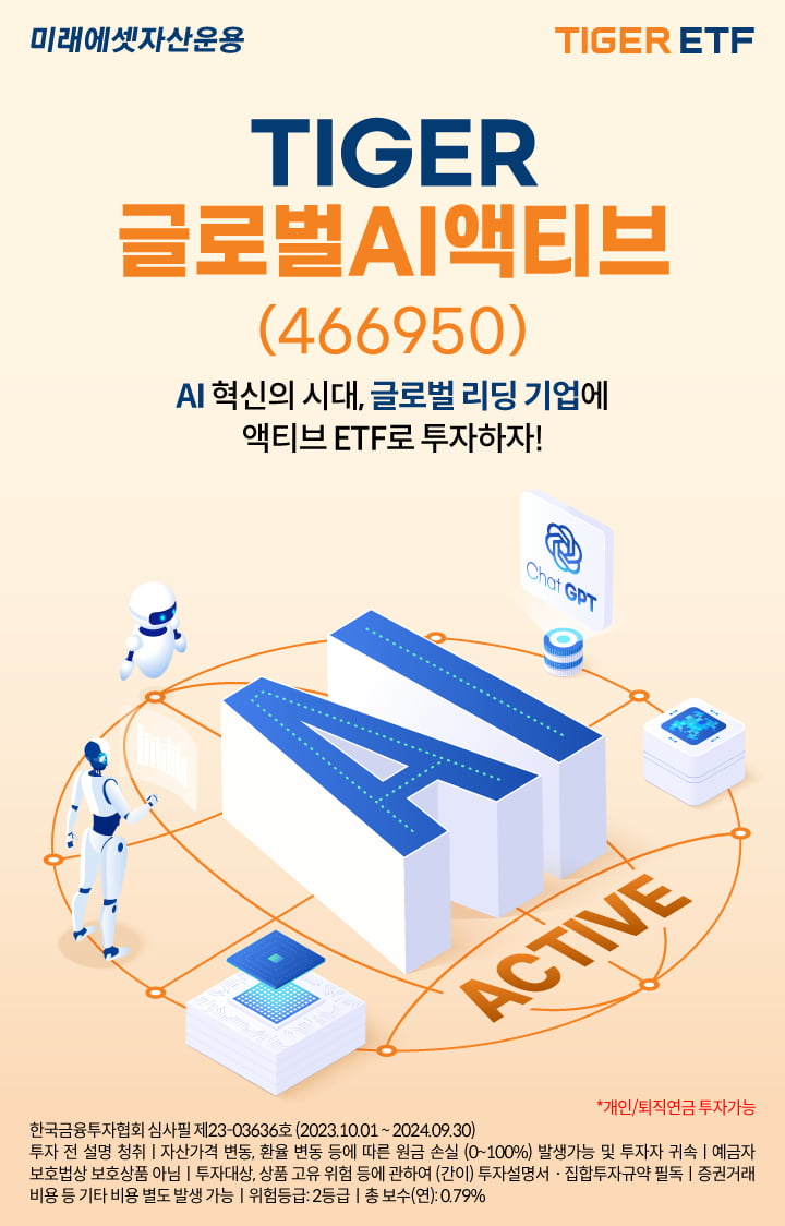 미래에셋운용, ‘TIGER 글로벌AI액티브 ETF’ 상장