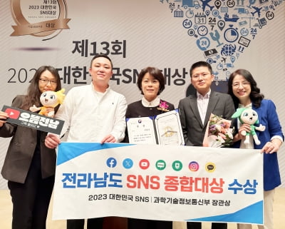 전라남도, '대한민국 SNS' 종합대상 수상