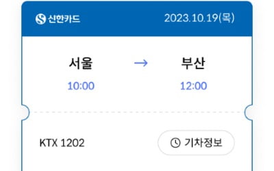 신한카드 앱에서 KTX 기차표 구입…"카드사 최초"