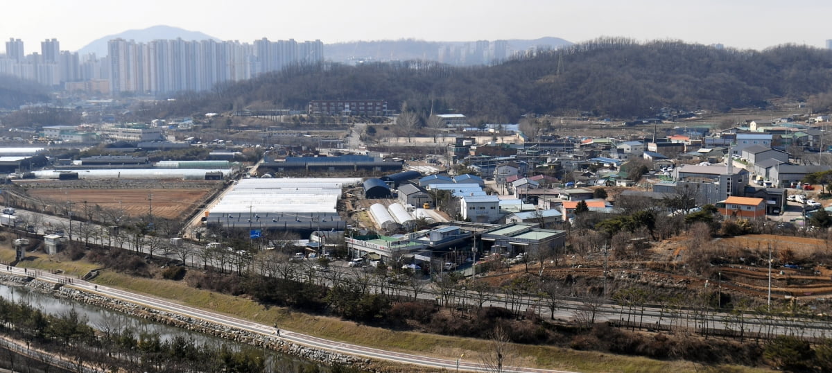 2021년 신규 공공택지로 지정된 경기도 광명시 옥길동 일대의 모습.             한경DB