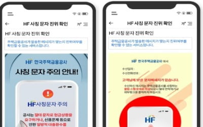 주택금융공사, 사칭 문자 확인 서비스 시작