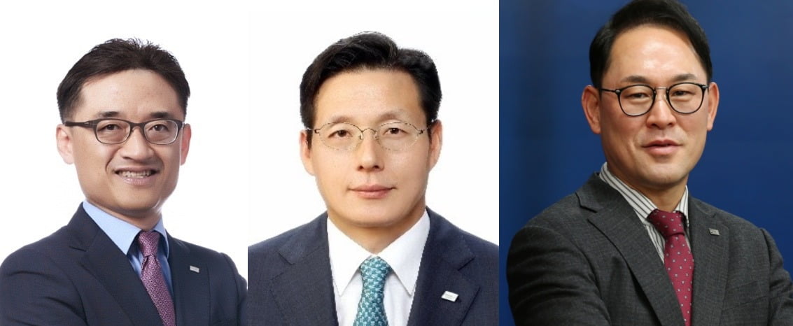 왼쪽부터 김미섭 부회장, 허선호 부회장, 전경남 사장