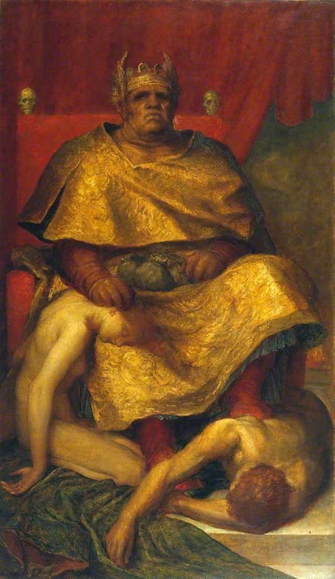 맘몬(1885). 신약성서에 나오는 악마로 7대 죄악 중 인색을 상징한다. 황금만능주의와 탐욕을 비판한 그림이다. /테이트