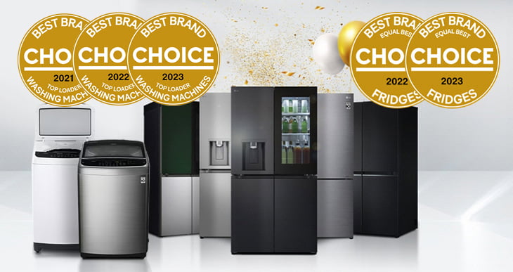 LG전자 냉장고와 세탁기는 최근 호주 소비자 매체 '초이스' 평가에서 최고 브랜드로 선정됐다. / 사진=LG전자 제공