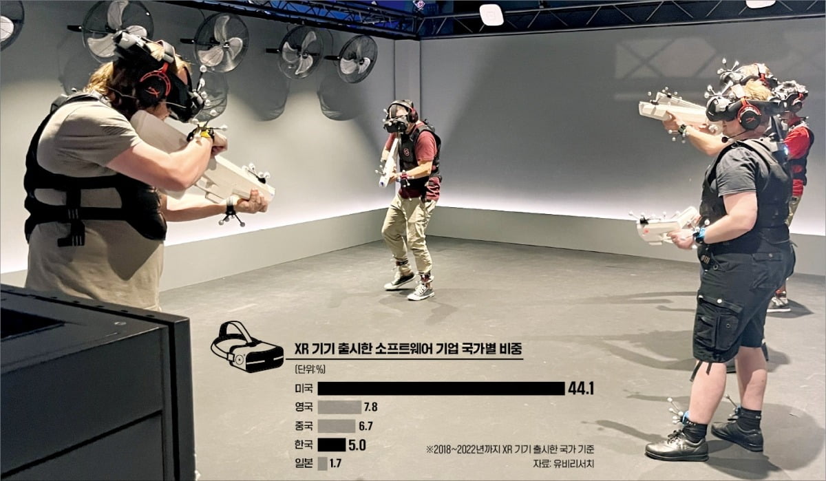 미국 워싱턴주 시애틀 도심에 있는 샌드박스VR에서 아마존 직원들이 가상현실(VR) 콘텐츠를 즐기고 있다. 아마존 본사와 샌드박스VR은 걸어서 4분 거리다. /신정은 기자 