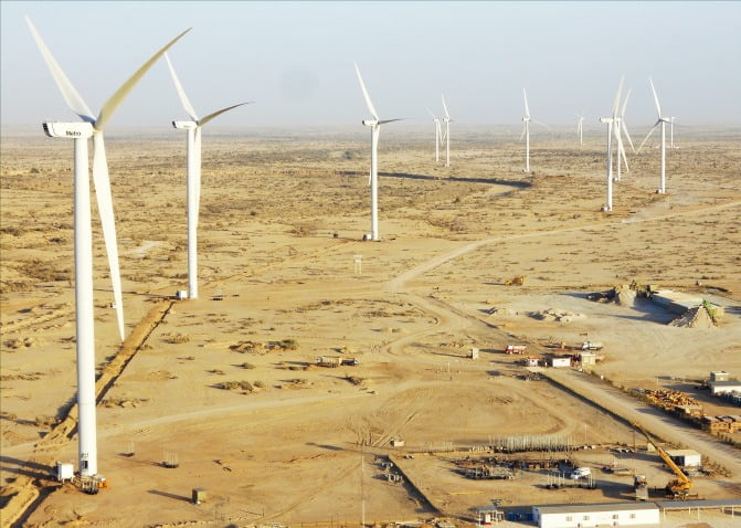 DL에너지가 보유하고 있는 파키스탄 메트로 풍력 발전 단지 전경.  DL그룹 제공
 