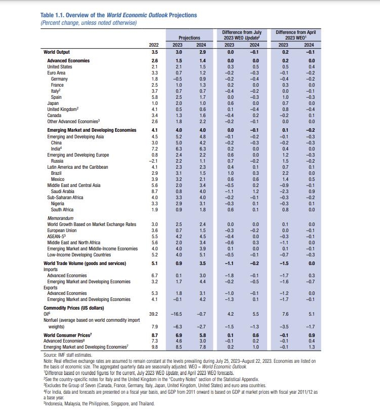 IMF, 내년 세계 경제성장률 2.9%…中부동산 위기로 0.1%p 하향