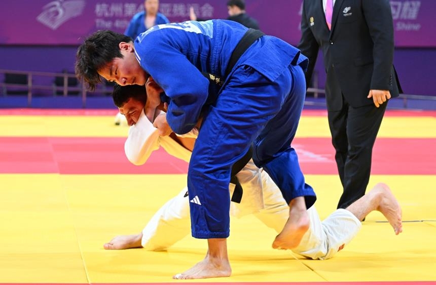 장애인AG 유도 2연패 이정민 "왼 무릎 한계…후배 육성하겠다"