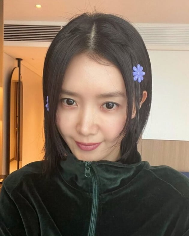 Chae Jeong-an looks younger at 46 after wearing flowers in her hair