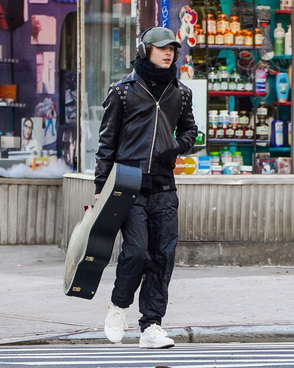 'Hollywood trending man' Timothee Chalamet, captured in warm plain clothes fashion