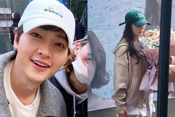 Ahn Hye-kyung, although it's a group photo, with 'to-be father' Song Joong-ki