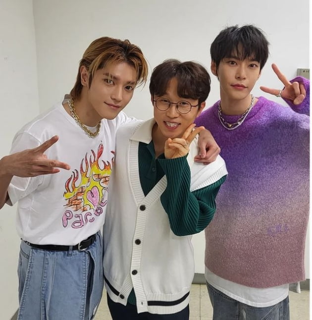 Park Seong-kwang, a photo with NCT Taeyong and Doyoung