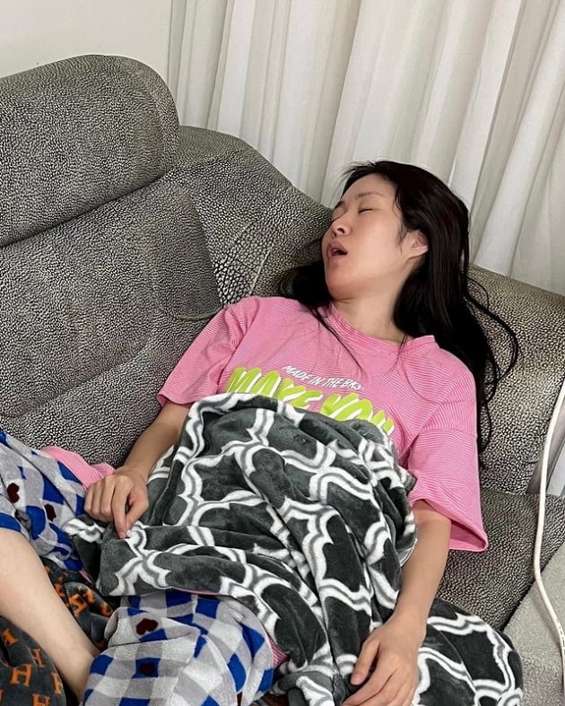 Mija, mistaken for sleeping prettily like a girl