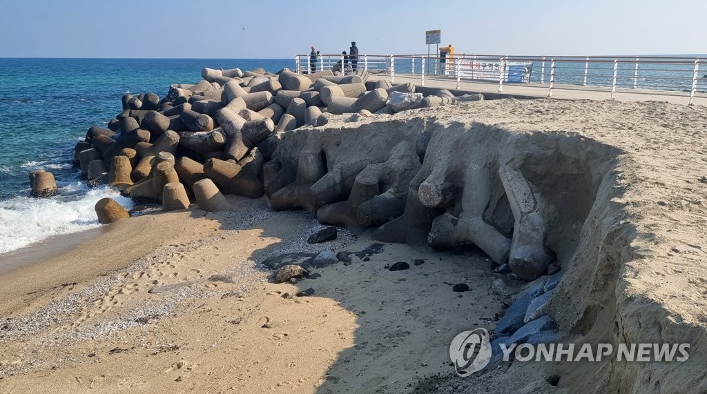 10년간 동해안 백사장 축구장 40개 면적 사라져