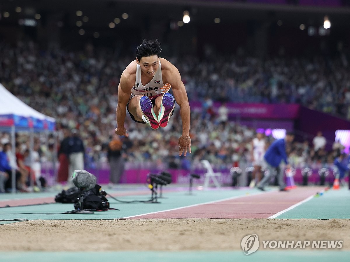[아시안게임] 육상 남자 세단뛰기 유규민 5위·김장우 7위