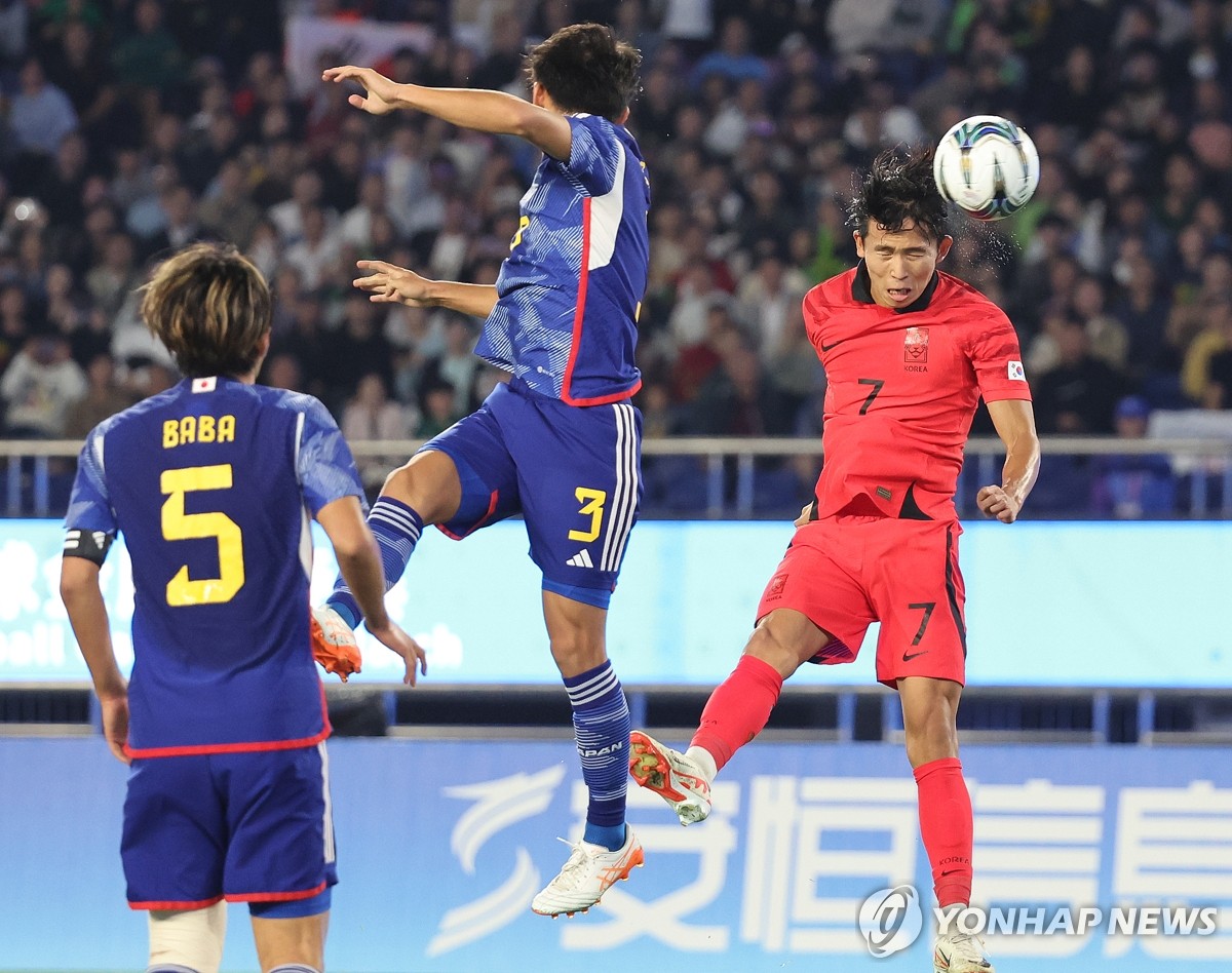 [아시안게임] 황선홍호, 일본과 남자축구 결승전 전반 1-1로 마쳐