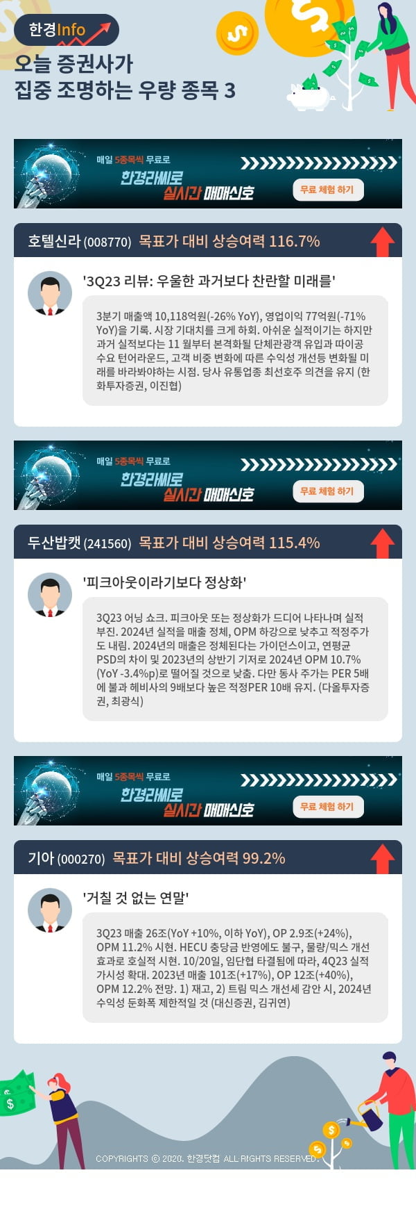 오늘 증권사가 집중 조명하는 우량 종목 3