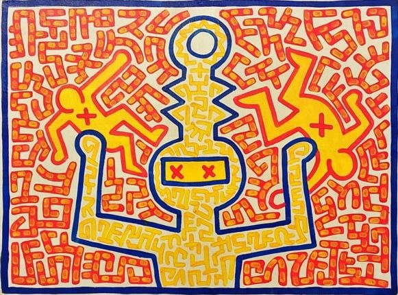 키스해링(Keith Haring)의 1985년 작품. 인천아시아아트쇼조직위 제공