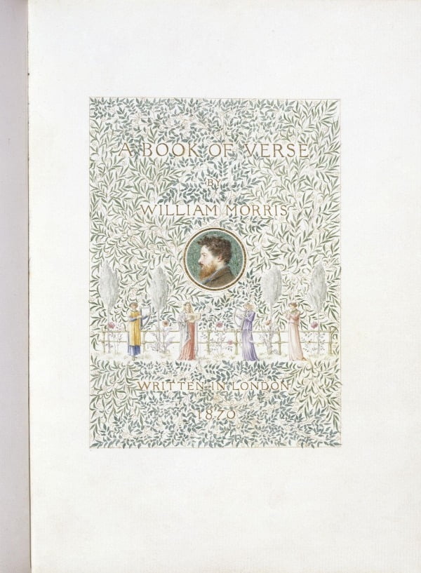 A Book of Verse (details) 
William Morris, Edward Burne-Jones and Charles Fairfax Murray, 1870, England. Museum no. MSL/1953/131. © Victoria and Albert Museum, London