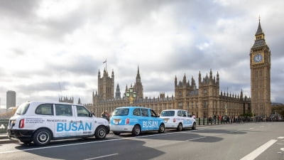 영국 런던에 삼성 택시 달린다…'부산엑스포' 유치전 지원
