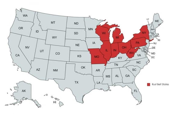 Rust Belt / Map created with mapchart.net