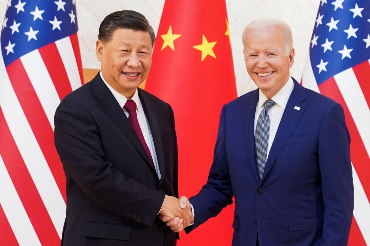2022년 11월 인도네시아 발리 주요 20개국(G20) 정상회의에서 만난 시진핑 중국 국가주석과 조 바이든 미국 대통령. 사진=로이터·연합뉴스
