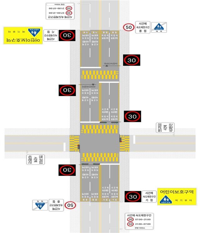 스쿨존 '시간제 속도제한' 노면에도 표시…"운전자 쉽게 인지"