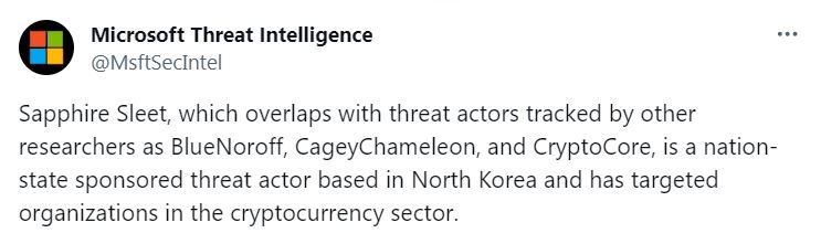 "북한 해킹조직, 가짜 웹사이트로 IT개발자 노려"…MS 경고