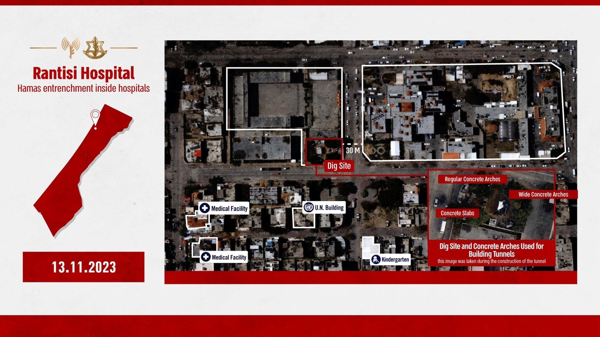 "병원 밑 하마스 땅굴은 사실" 이스라엘군, 지도·동영상 공개