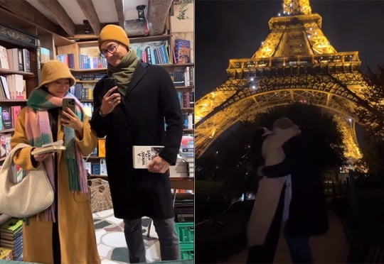 다니엘 헤니, 결혼 후 첫 투샷…에펠탑 앞 진한 포옹