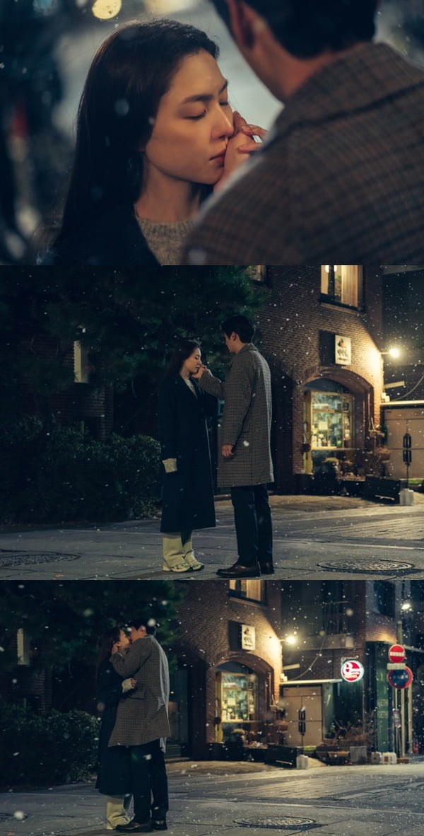 Seo Ji-hye, a scene from a painting with Lee Sang-woo on a snowy day