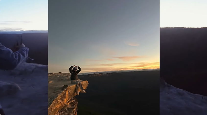 Aren’t you scared? Jenny took a once-in-a-lifetime photo at the Blue Mountain cliffs