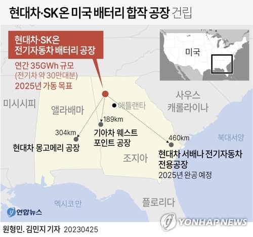 SK온·현대차그룹 배터리 합작공장, 美조지아주 '올해의딜' 수상