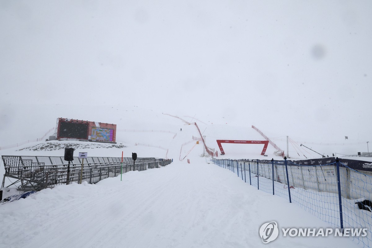 해발 3,700ｍ 마터호른 스키 월드컵, 첫날 강풍·폭설로 취소