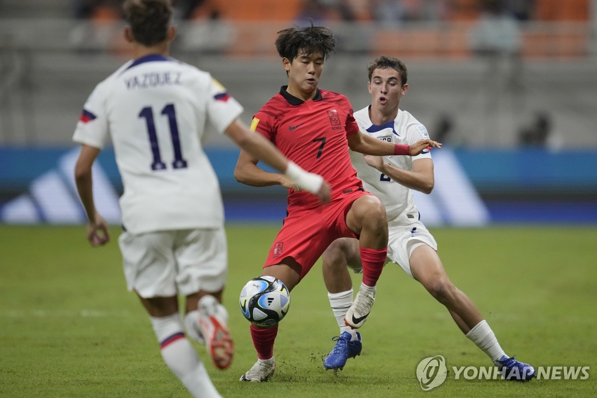 한국, U-17 월드컵 축구 조별리그 1차전서 미국에 1-3 패배
