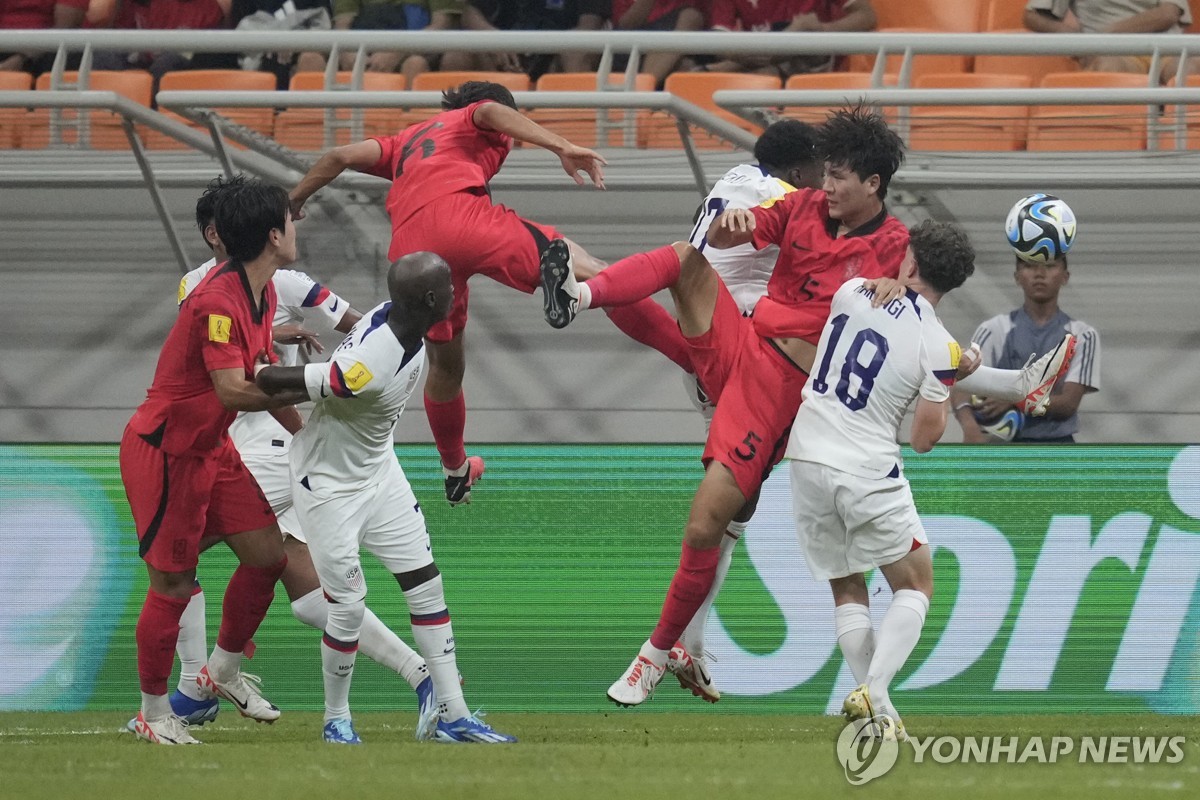 한국, U-17 월드컵 축구 조별리그 1차전서 미국에 1-3 패배