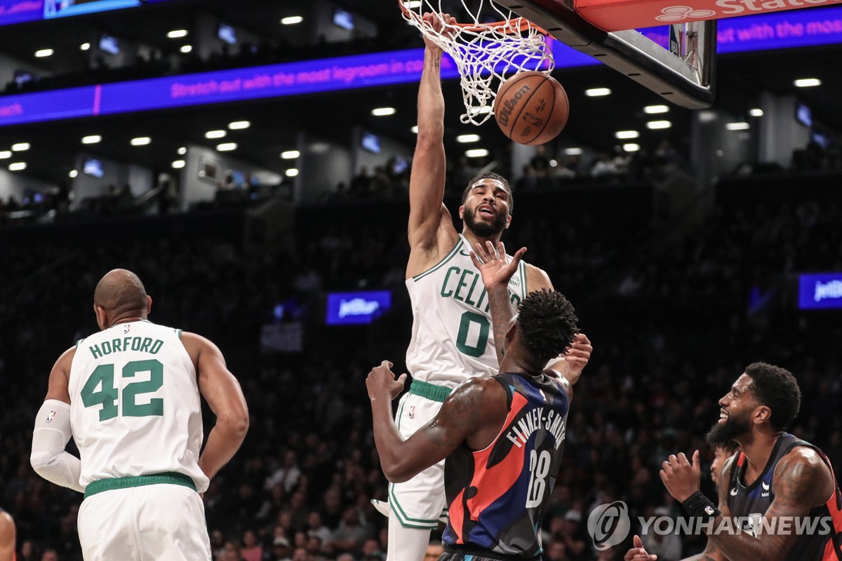 NBA 보스턴, 개막 5경기 무패 행진…테이텀 3점 6방 포함 32점