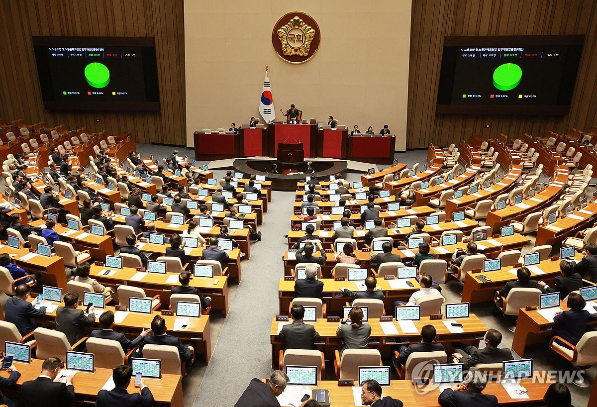 '노란봉투법', 野 단독처리로 국회 본회의 통과