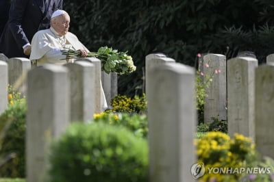 교황, 전몰장병 묘지 찾아 헌화…"전쟁에는 진정한 승자 없어"