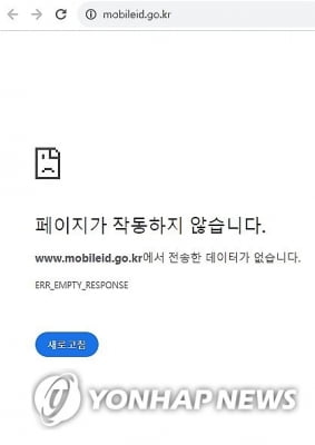 정부 모바일신분증 웹사이트·앱 모두 장애