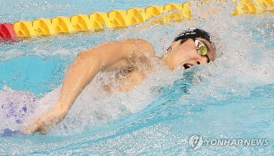 김우민, 자유형 400ｍ도 A기록 통과…도하 세계수영 출전 확정